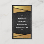 Schwarz- und Goldmetall | Salonschere Visitenkarte (Rückseite)