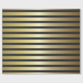 Schwarz- und Goldstreifen Geschenkpapier (Flach)