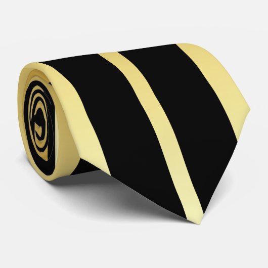 Schwarz und Goldstreifen Krawatte (Gerollt)
