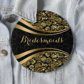 Schwarz und Gp;d florale Damaskus Bridesmaids Button (Beispiel)
