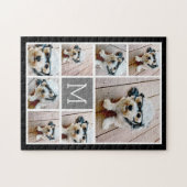 Schwarz und Grau 8 - klassische Monogramm Puzzle (Horizontal)