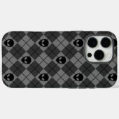 Schwarz und Grau Alien Argyle-Muster Case-Mate iPhone Hülle (Rückseite (Horizontal))