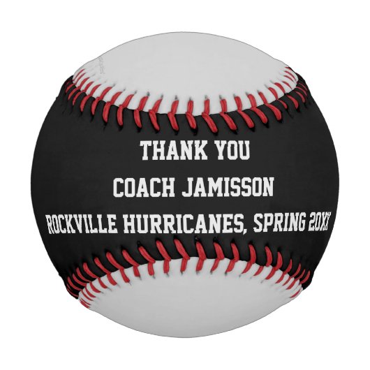 Schwarz und Grau Baseball, Danke Coach, einfach Baseball (Vorderseite)