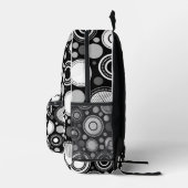 Schwarz und Grau Bedruckter Rucksack (Rechts)