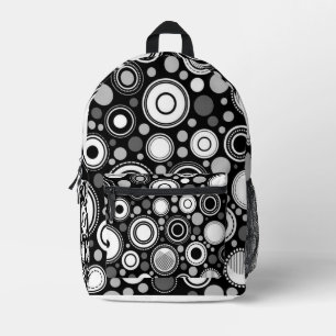 Schwarz und Grau Bedruckter Rucksack