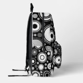 Schwarz und Grau Bedruckter Rucksack (Links)