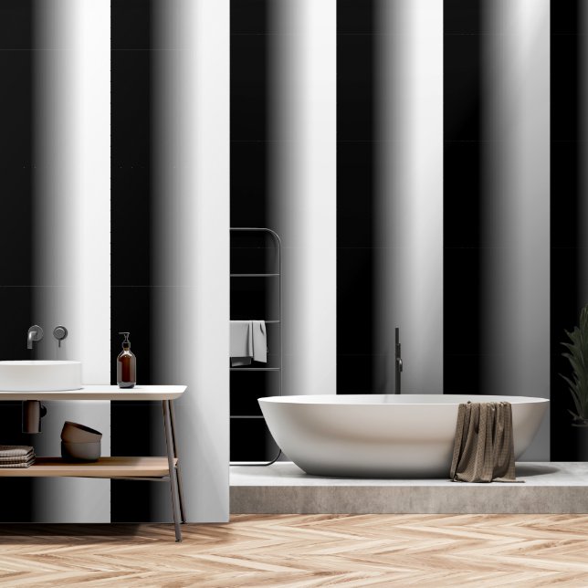 Schwarz und Grau bis Weiß Tapete (Badezimmer)