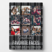 Schwarz und Grau Buffalo Kariert Personalisiert 9  Fotoplatte (Vorderseite)