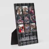 Schwarz und Grau Buffalo Kariert Personalisiert 9  Fotoplatte (Seite)