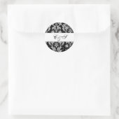 Schwarz und Grau Damask Hochzeitsgunst für Sticker (Tasche)