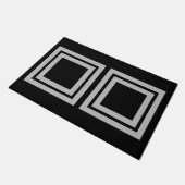 Schwarz und Grau einfache Art Doormat Fußmatte (Schrägansicht)