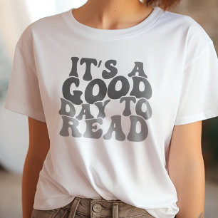 Schwarz und Grau Es ist ein guter Tag, das Buch Lo T-Shirt