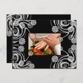 Schwarz und Grau Floral Vielen Dank für Ihre Karte (Vorne/Hinten)