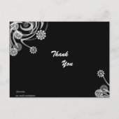 Schwarz und Grau Floral Vielen Dank für Ihre Karte (Rückseite)