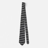 Schwarz und Grau gestreift Neck Tie - Moderne Krawatte (Vorderseite)