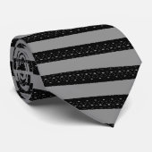 Schwarz und Grau gestreift Neck Tie - Moderne Krawatte (Gerollt)