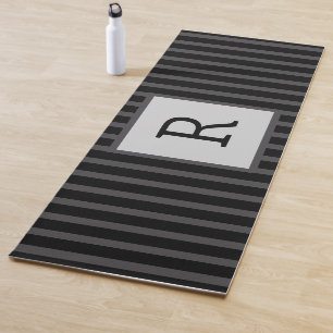 Schwarz und grau gestreift yogamatte