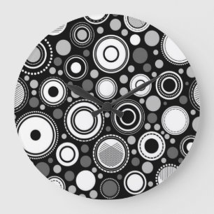 Schwarz und Grau Große Wanduhr