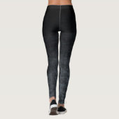 Schwarz und Grau Grunge Ombre Texture Leggings (Rückseite)
