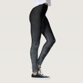 Schwarz und Grau Grunge Ombre Texture Leggings (Rechts)