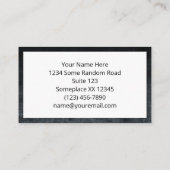 Schwarz und Grau Grunge Ombre Texture Visitenkarte (Rückseite)