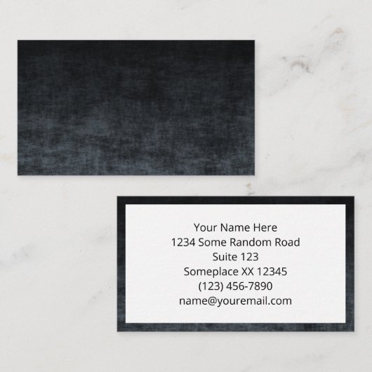 Schwarz und Grau Grunge Ombre Texture Visitenkarte (Vorne/Hinten)