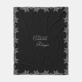 Schwarz und Grau im Gebet Kristallschneeflocke Fleecedecke