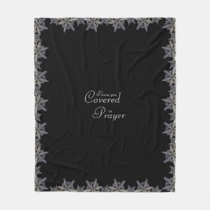 Schwarz und Grau im Gebet Kristallschneeflocke Fleecedecke