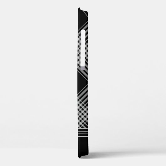 Schwarz und Grau Kariert Case-Mate iPhone Hülle (Rückseite / Links)