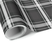 Schwarz und Grau Kariert Geschenkpapier (Rolleneckpunkt)