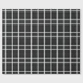 Schwarz und Grau Kariert Geschenkpapier (Flach)