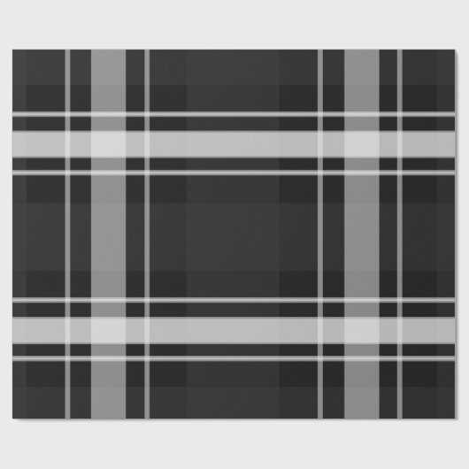 Schwarz und Grau Kariert Geschenkpapier (Flach)