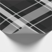 Schwarz und Grau Kariert Geschenkpapier (Ecke)