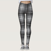 Schwarz und Grau Kariert Leggings (Vorderseite)