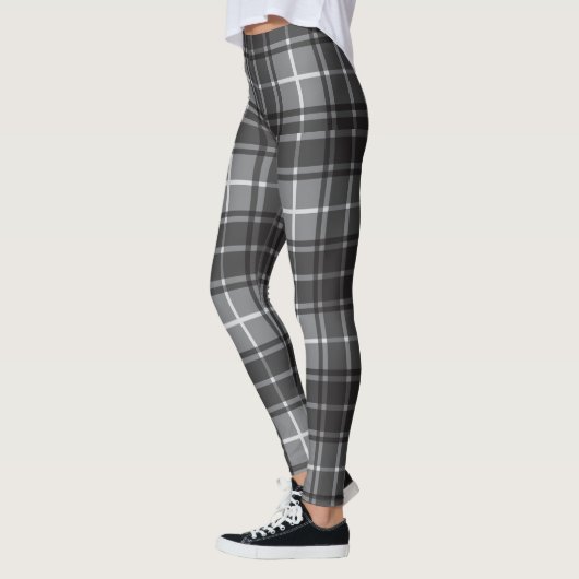 Schwarz und Grau Kariert Leggings (Links)