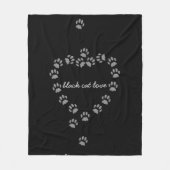 Schwarz und Grau Katzenpaw Herz Custom Fleece Blan (Vorderseite)
