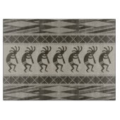 Schwarz und Grau Kokopelli Aztec Muster Schneidebrett (Vorderseite)