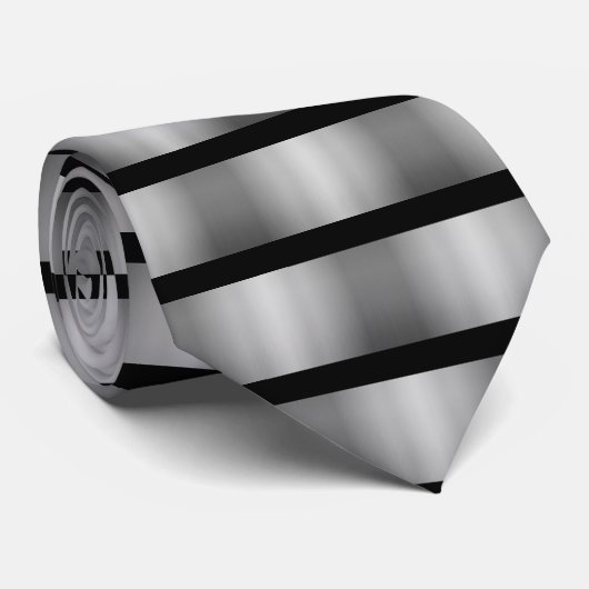 Schwarz und Grau Krawatte (Gerollt)
