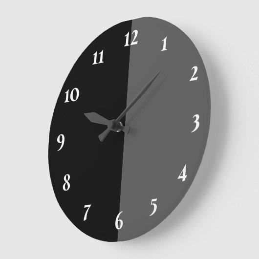 Schwarz und Grau modern Große Wanduhr (Winkel)