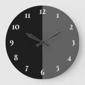 Schwarz und Grau modern Große Wanduhr (Vorderseite)