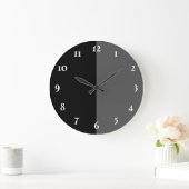 Schwarz und Grau modern Große Wanduhr (Zuhause)