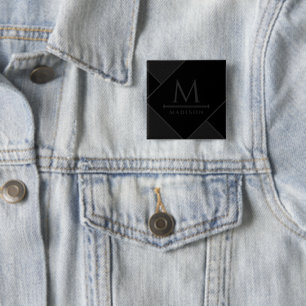 Schwarz und Grau Moderne geometrische, gewellte Li Button