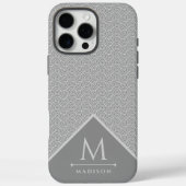 Schwarz und Grau Moderne geometrische, gewellte Li Case-Mate iPhone Hülle (Rückseite)