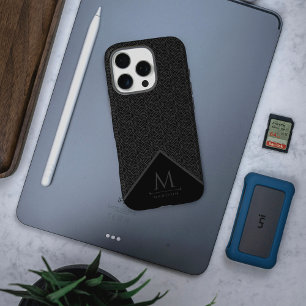 Schwarz und Grau Moderne geometrische, gewellte Li iPhone 16 Pro Hülle