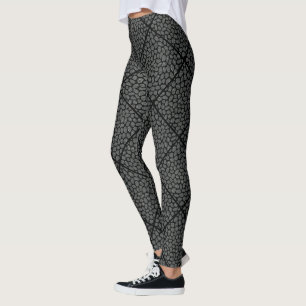 Schwarz und Grau Moderne Mosaik Diamonds Animal Pr Leggings