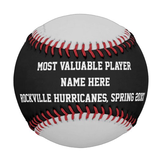Schwarz und Grau, MVP Player Award, Name, Baseball (Vorderseite)