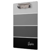 Schwarz und Grau | Ombre Stripes with Script Klemmbrett (Links)