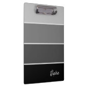 Schwarz und Grau | Ombre Stripes with Script Klemmbrett (Rechts)