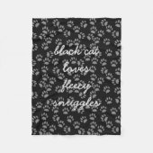 Schwarz und Grau Paw Print Cat Name Fleece Blanket (Vorderseite)