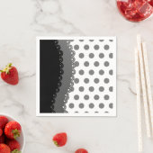 Schwarz und Grau Polka Dot Paper Napkins Serviette (Beispiel)